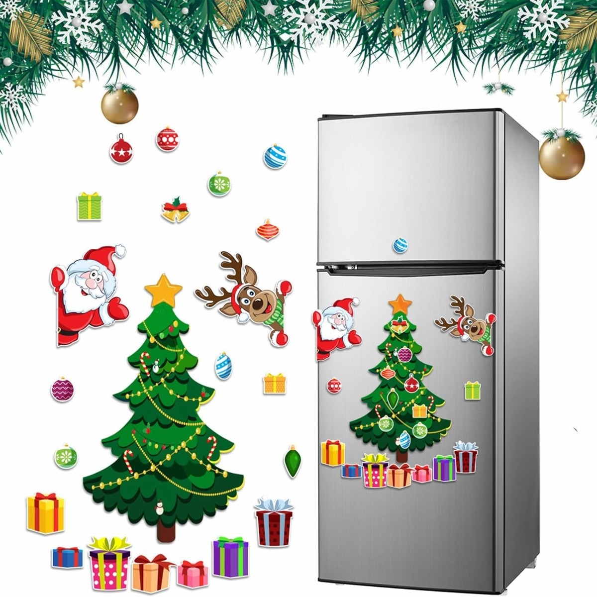 Magnetic Stickers Christmas Tree Decorations Fridge Magnets Sticker Decoration - soufeelmy