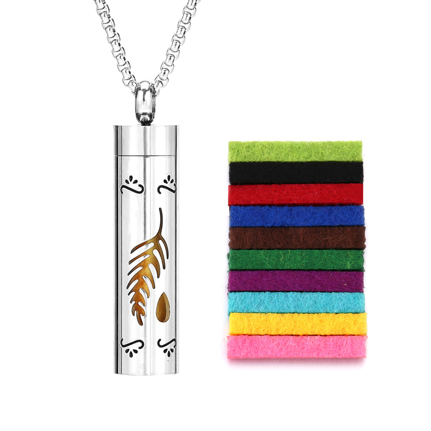 Perfume Diffuser Necklace Essential Oil Aromatherapy Stainless Steel Necklace Vertical Fragrance Pendant Necklace - soufeelmy