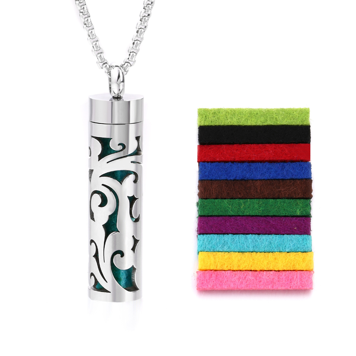 Perfume Diffuser Necklace Essential Oil Aromatherapy Stainless Steel Necklace Vertical Fragrance Pendant Necklace - soufeelmy