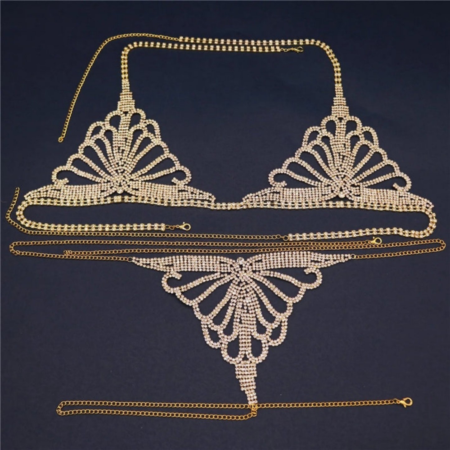 Diamond Bra Set Ultimate Sparkle & Chain Set - soufeelmy