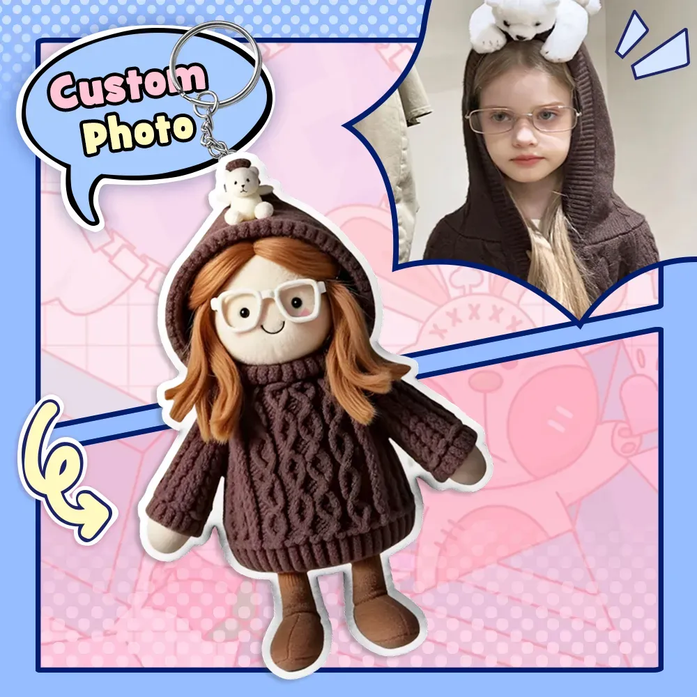 Personalized Photo Plush Doll Keychain Mini Me Plush Keychain Gifts fo