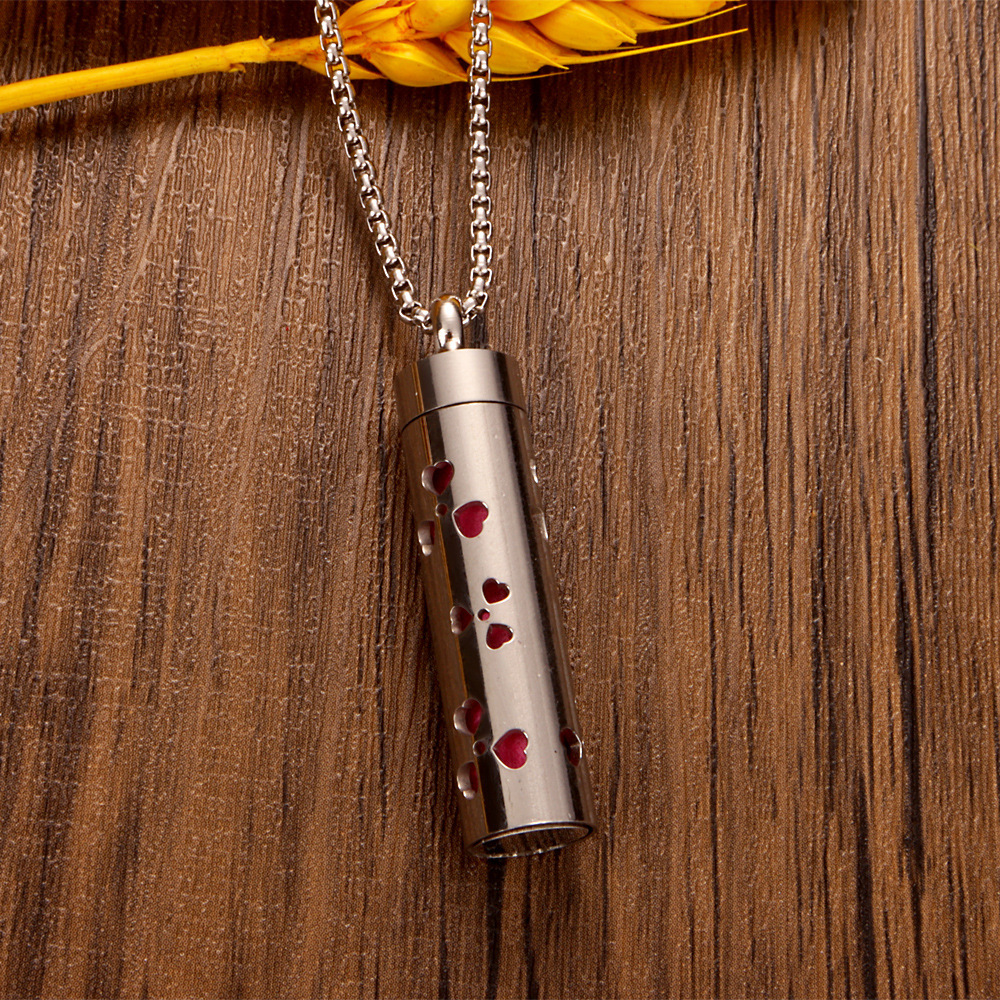 Perfume Diffuser Necklace Essential Oil Aromatherapy Stainless Steel Necklace Vertical Fragrance Pendant Necklace - soufeelmy
