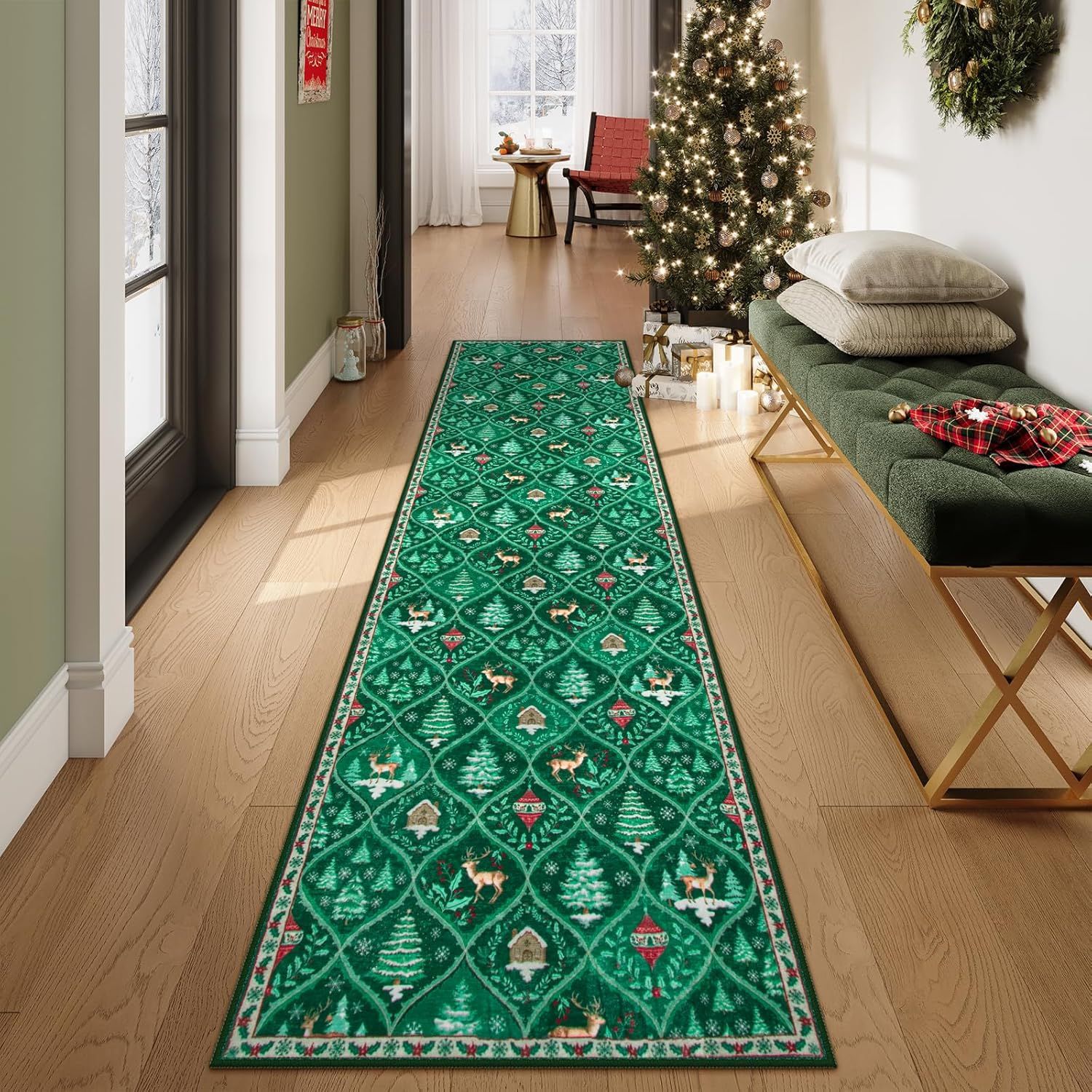 Christmas Rug Winter Hallway Carpet Decorative Floor Mat 40*120cm - soufeelmy