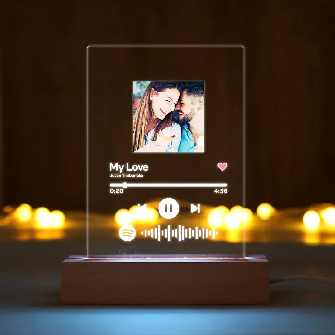 Scannable Spotify Code Plaque Keychain Music and Photo Acrylic, Song Keychain 2.1in*3.4in (5.4*8.6cm)