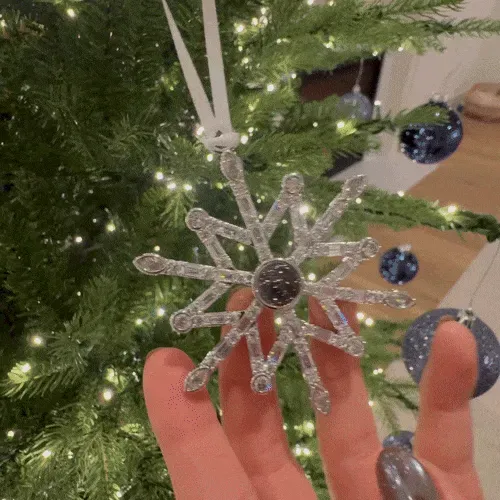 Custom Pearl Snowflake Silver Photo Ornament Projection Ornament Christmas Gifts - soufeelmy