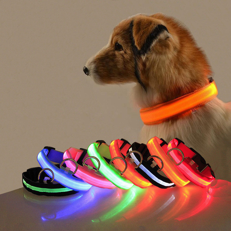 LED Luminous Dog Collar USB Rechargeable, Adjustable Night Safety Glow Collar for Pets - soufeelmy