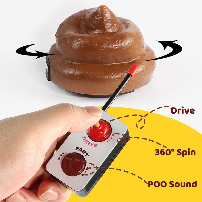 Funny Poop Toy Car – Speedy Poo Sound-Effect Prank Toy with Toilet Plunger Remote for Kids & Adults, Hilarious Gag Gift for Christmas, Stocking Stuffers & Parties - soufeelmy