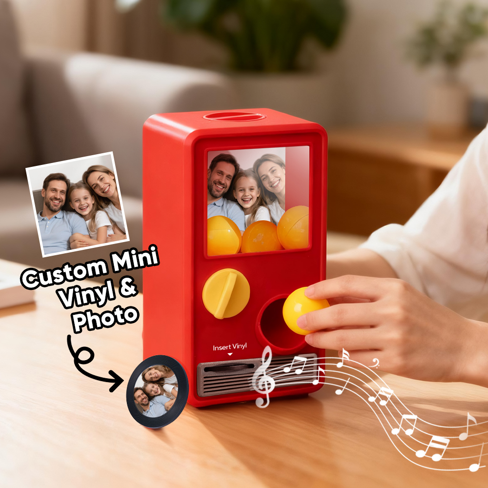 Personalized Music and Photo Music Gachapon Machine Custom Song Mini Record Box Retro Gifts for Family - soufeelmy