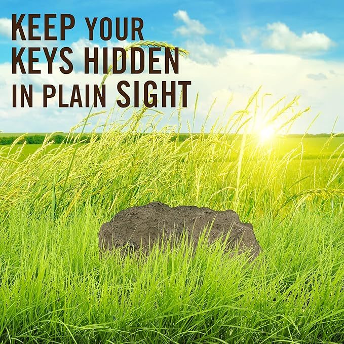 Hide A Key In A Real Looking Rock/Stone Holds Standard Sized Spare Keys Fits In With Your Landscaping And Yard Resistant To Outdoor Elements - soufeelmy