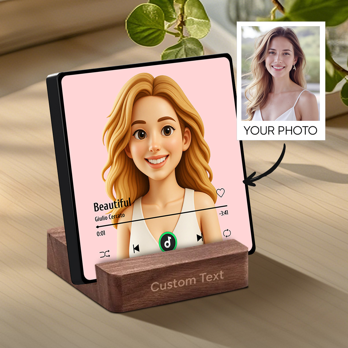 Customized music refrigerator magnet personalized 3D cartoon character style photo frame album refrigerator magnet can play music upgraded version color - soufeelmy