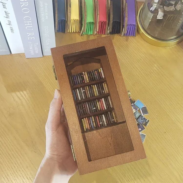 Edition Anxiety Bookcase Book Lover Gift Miniature Bookcase Study Decoration Best Friend Gift Booktok Library - soufeelmy