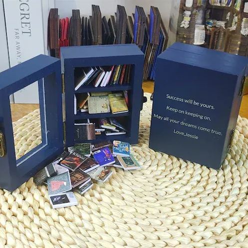 Pocket Edition Anxiety Bookcase, MINI bookcase, Miniature Landscape, Miniature Bookcase, Book Lover Gift, Study Decoration - soufeelmy