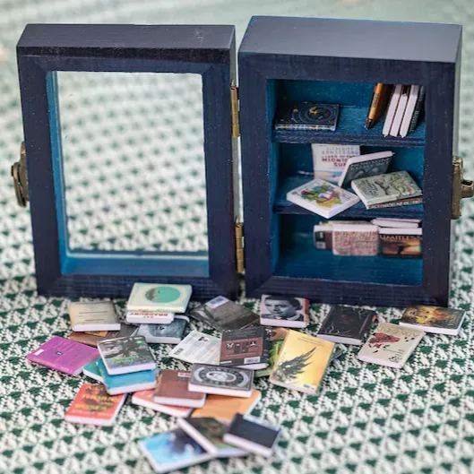 Pocket Edition Anxiety Bookcase, MINI bookcase, Miniature Landscape, Miniature Bookcase, Book Lover Gift, Study Decoration - soufeelmy