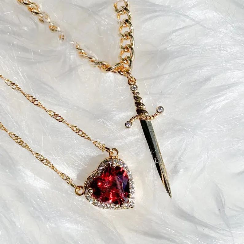 An Arrow Through The Heart Necklace Couple Necklace Set Heart-Shaped Necklace The Best Gift For Couples On Valentine's Day - soufeelmy