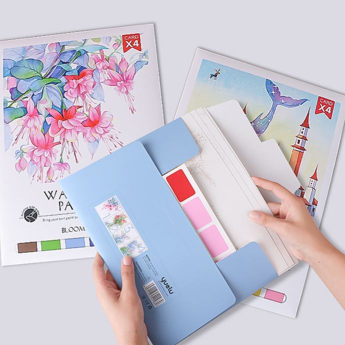 4 Sheets Watercolor Workbook Coating Book with Free Paint Set Say Goodbye to Anxiety Awaken Your Artistic Talent - soufeelmy