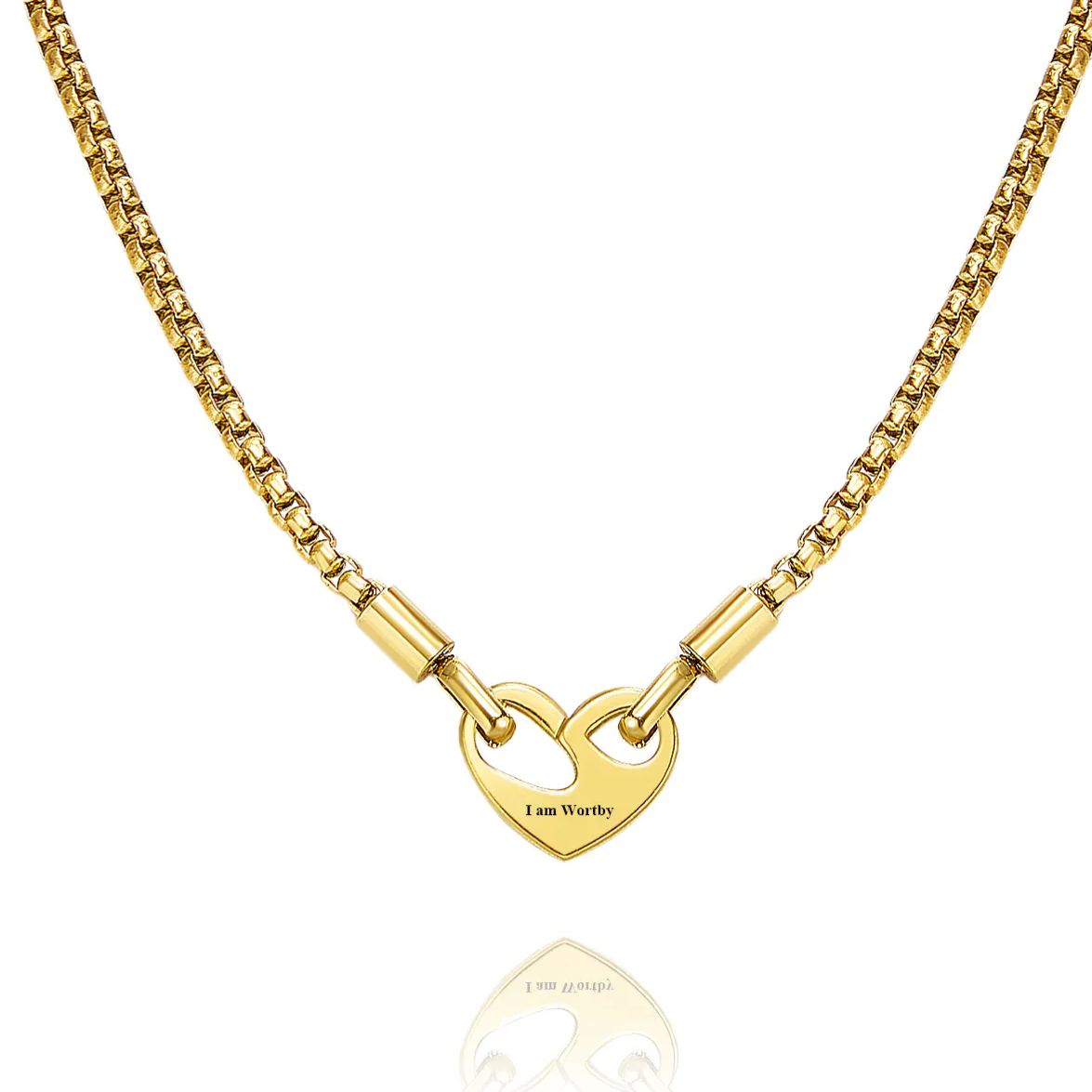 Custom Text Necklace Double-sided Love Pendant Necklace Gift For Her - soufeelmy