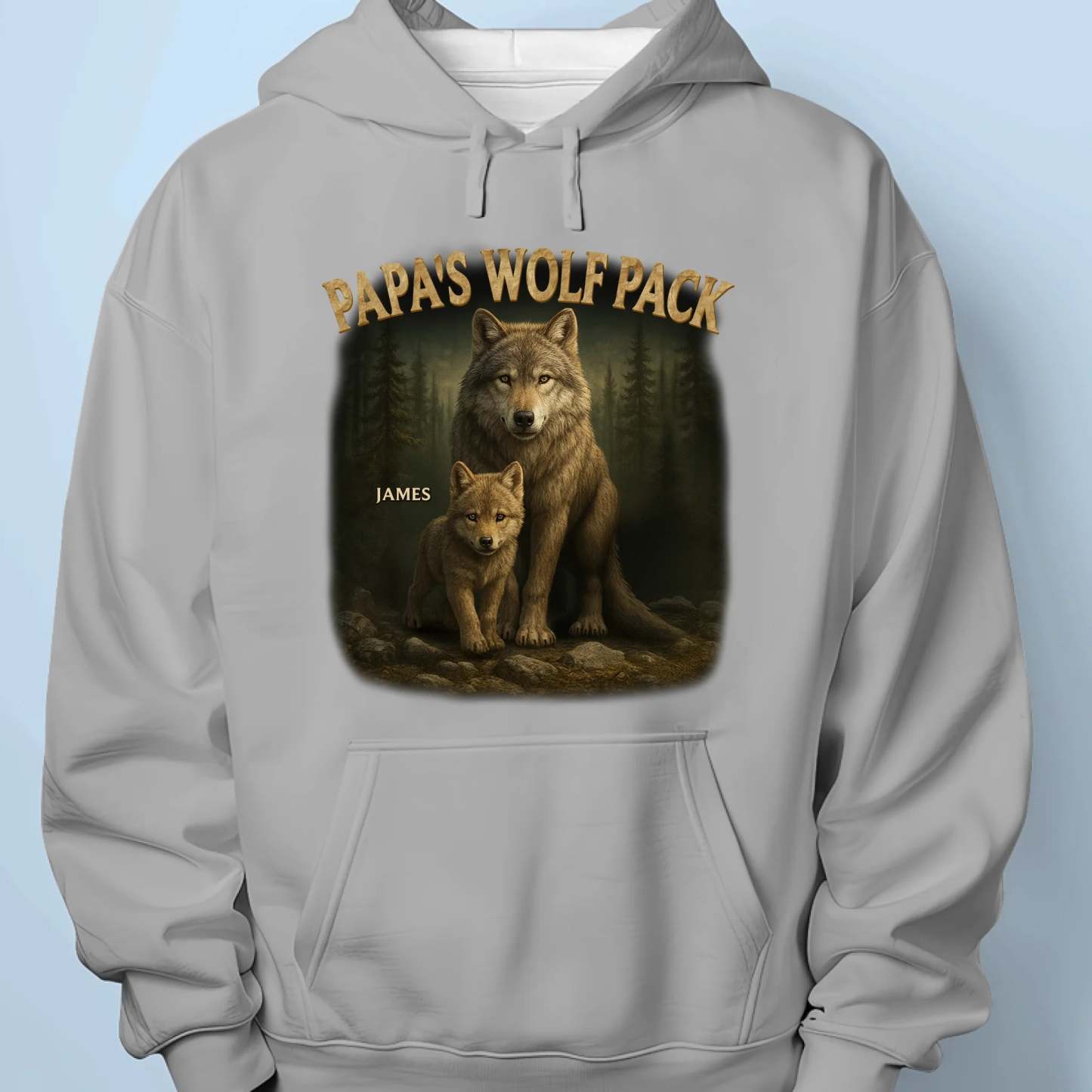 Papa's Wolf Pack - Family Personalized Custom Unisex T-shirt, Premium T-shirt, Hoodie - Father's Day, Gift For Dad, Grandpa - soufeelmy