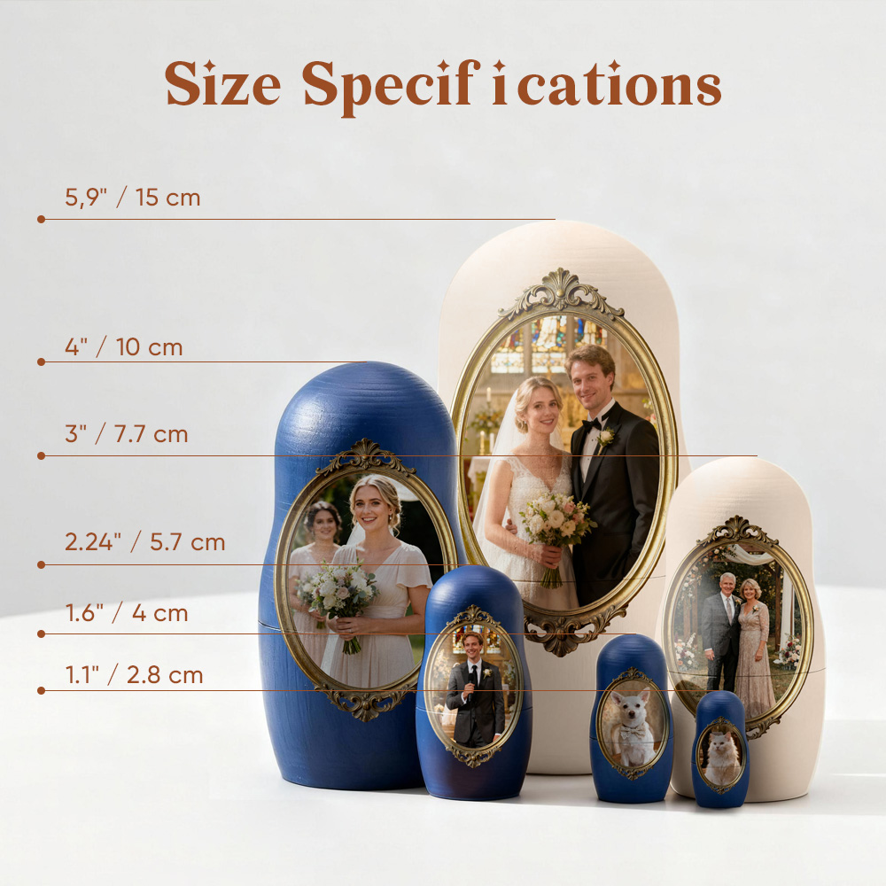 Personalized Photo Nesting Dolls Custom Picture Matryoshka Family Keepsake Gift for Christmas and Home Decor - soufeelmy