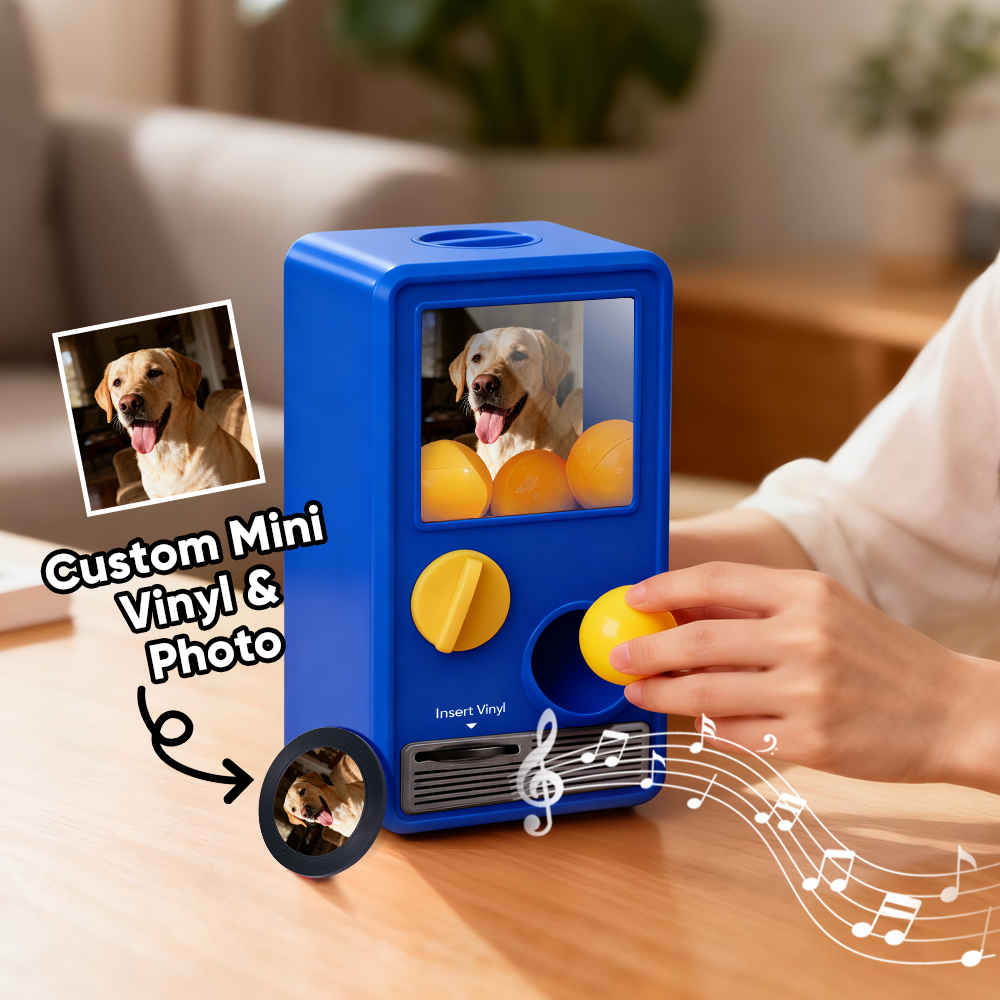 Personalized Music and Photo Music Gachapon Machine Custom Song Mini Record Box Retro Gifts for Pet Lover - soufeelmy