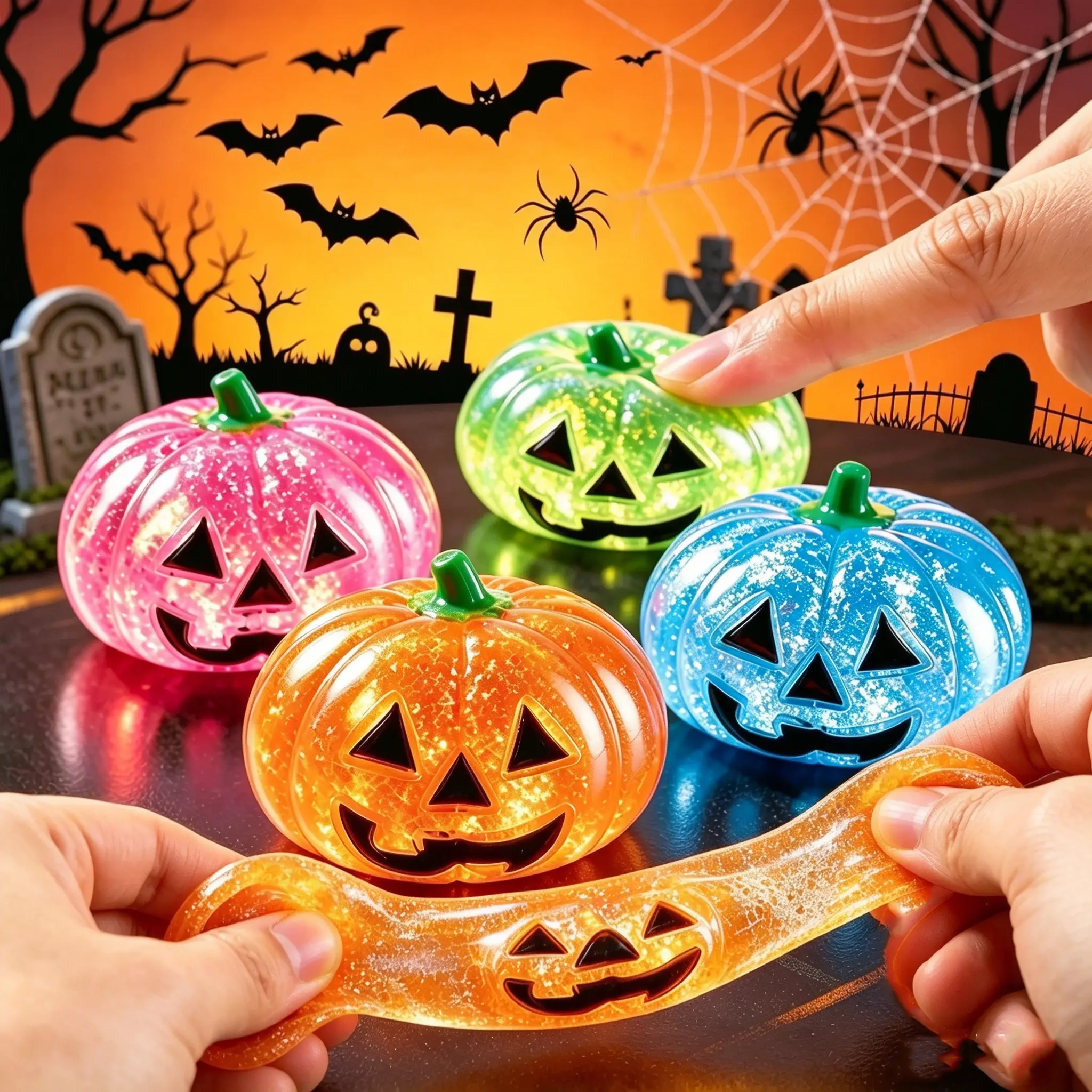Pumpkin Squishy Toy Slow Rebound Pinch Stress Relief Fidget Ball for Anxiety and Relaxation Halloween Gift - soufeelmy