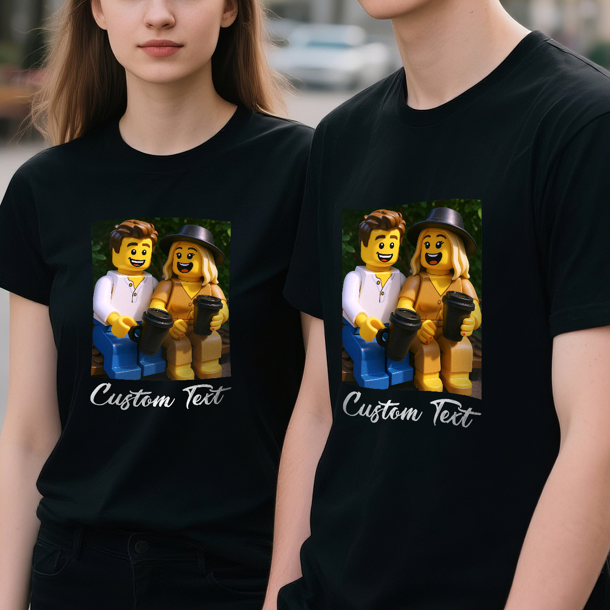 Personalized Anime Portrait Tshirt with Custom Text, Cartoon Style Drawing Shirt, Gift for Mom Dad Kids from Photo, Custom Gibli Art - soufeelmy