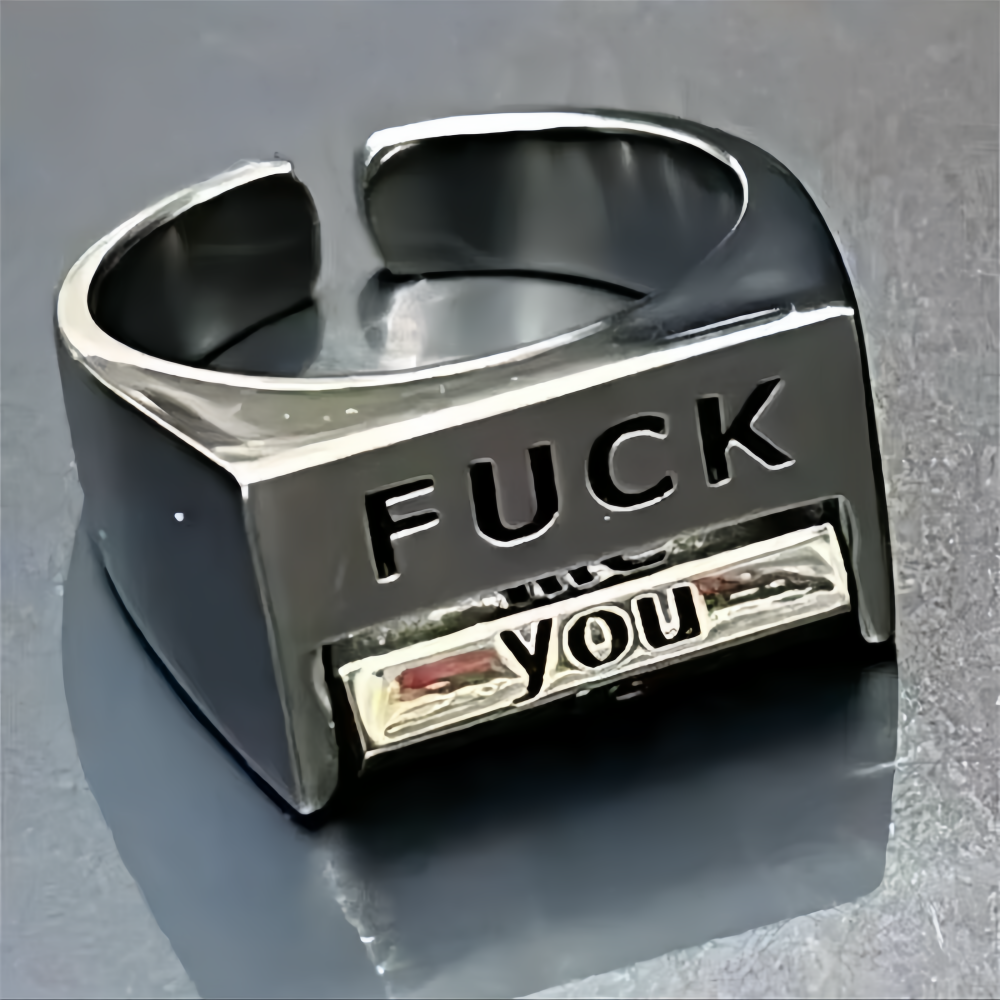 Love Everything Ring Rotatable Decompression Ring Fuck Everything Adjustable Mood Ring - soufeelmy