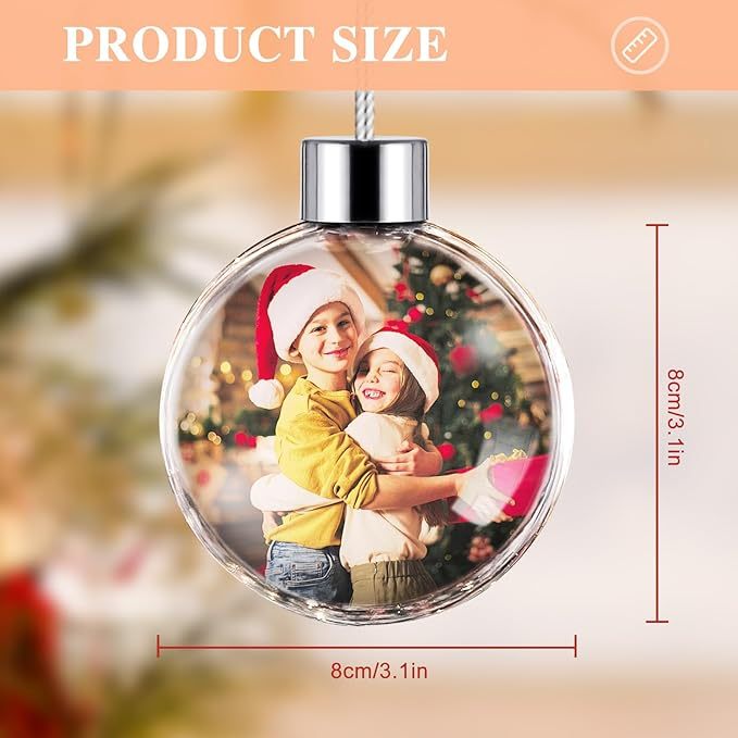 Personalized Photo Ball Christmas Ornaments Custom Double-Sided Picture Ornaments for Christmas Trees Christmas Decor Xmas Gifts for Mom Dad Kids Pets - soufeelmy