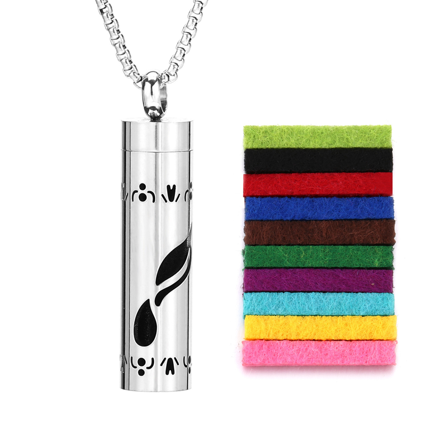 Perfume Diffuser Necklace Essential Oil Aromatherapy Stainless Steel Necklace Vertical Fragrance Pendant Necklace - soufeelmy
