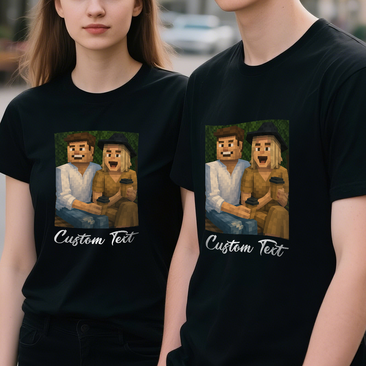 Personalized Anime Portrait Tshirt with Custom Text, Cartoon Style Drawing Shirt, Gift for Mom Dad Kids from Photo, Custom Gibli Art - soufeelmy
