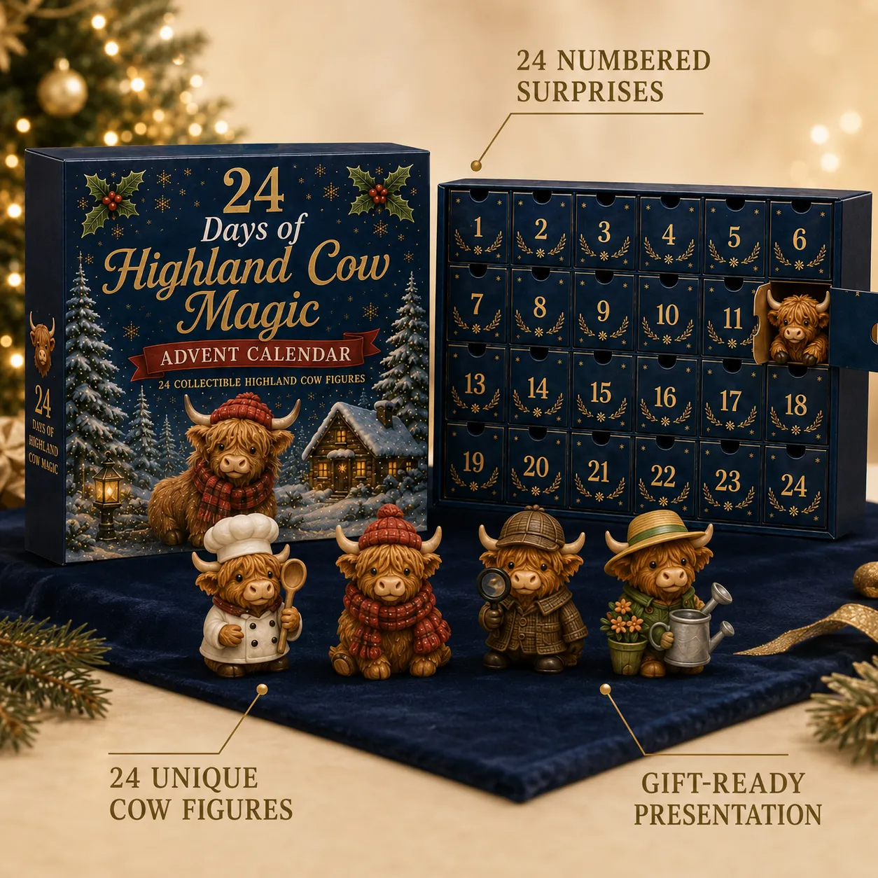 2026 Highland Cow Christmas Advent Calendar – 24 Days of Festive Surprises - soufeelmy