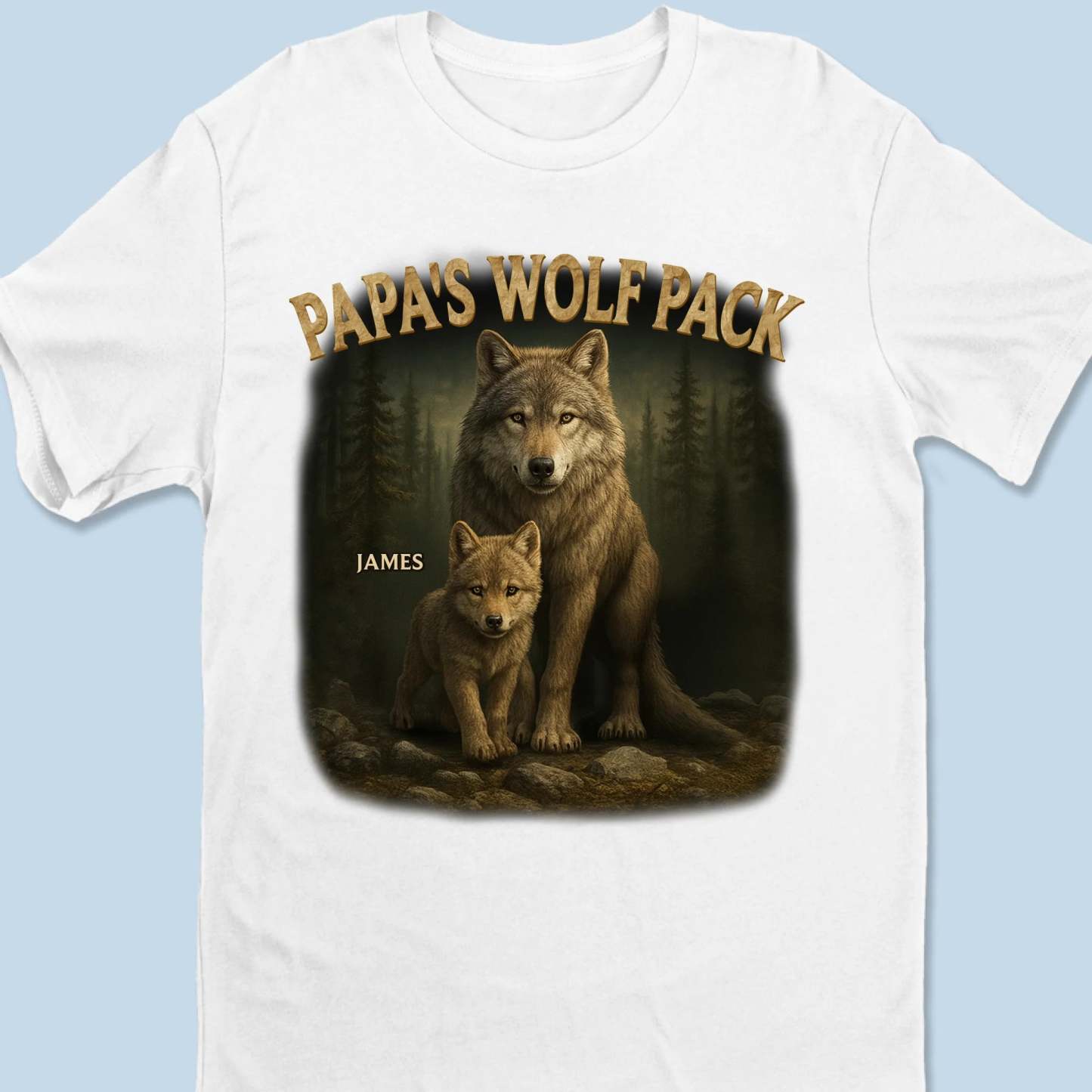 Papa's Wolf Pack - Family Personalized Custom Unisex T-shirt, Premium T-shirt, Hoodie - Father's Day, Gift For Dad, Grandpa - soufeelmy