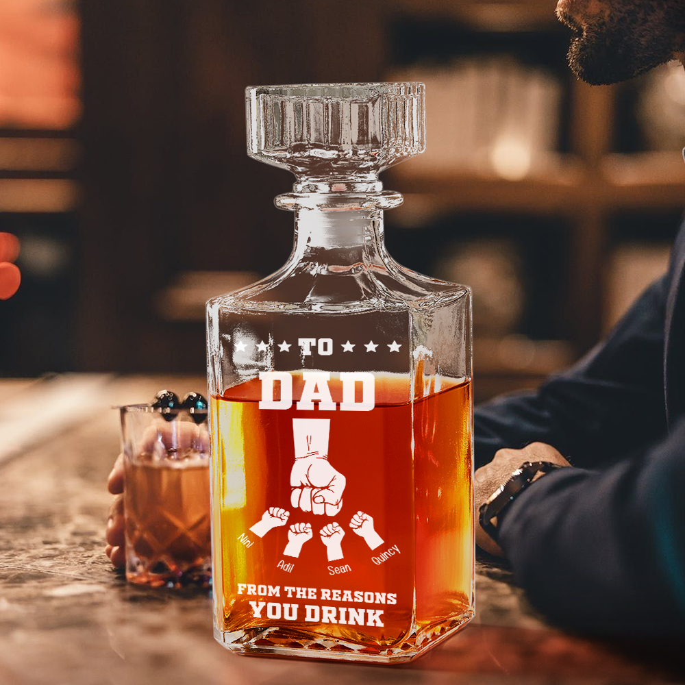 Whiskey Bottle Gift for Dad - For the Reasons You Drink - Personalized Whiskey Bottle - soufeelmy