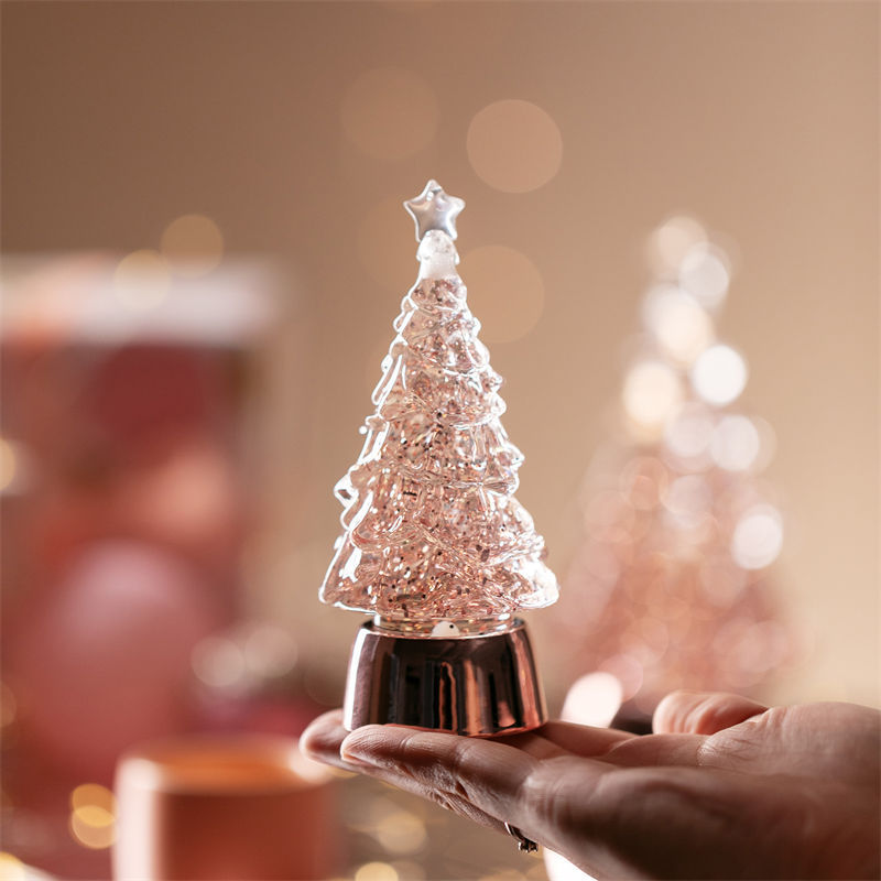Glitter Christmas Tree Ornaments Desk Decorations Glowing Swirl Night Light Christmas Gift Idea - soufeelmy