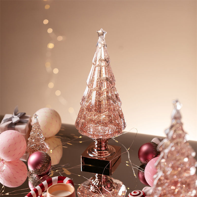 Glitter Christmas Tree Ornaments Desk Decorations Glowing Swirl Night Light Christmas Gift Idea - soufeelmy