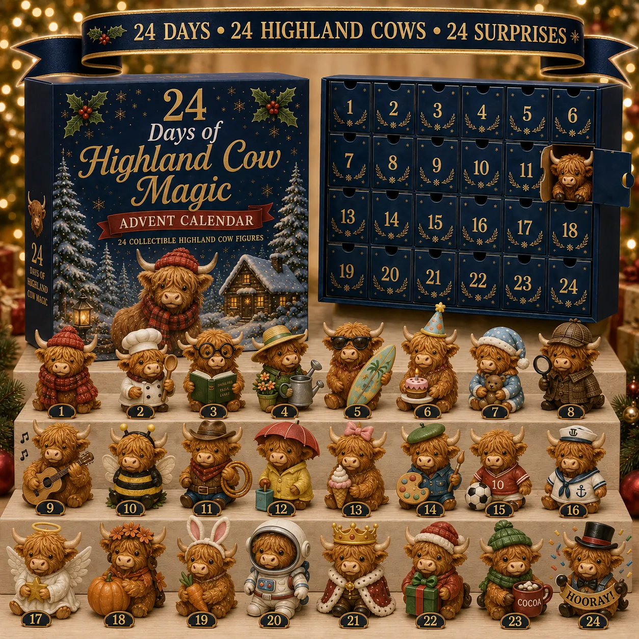 2026 Highland Cow Christmas Advent Calendar – 24 Days of Festive Surprises - soufeelmy