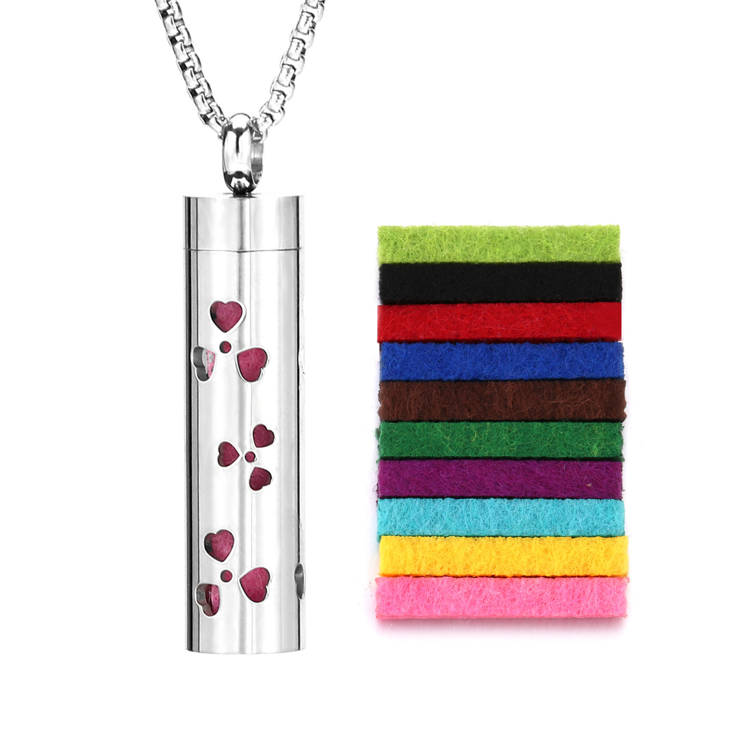 Perfume Diffuser Necklace Essential Oil Aromatherapy Stainless Steel Necklace Vertical Fragrance Pendant Necklace - soufeelmy