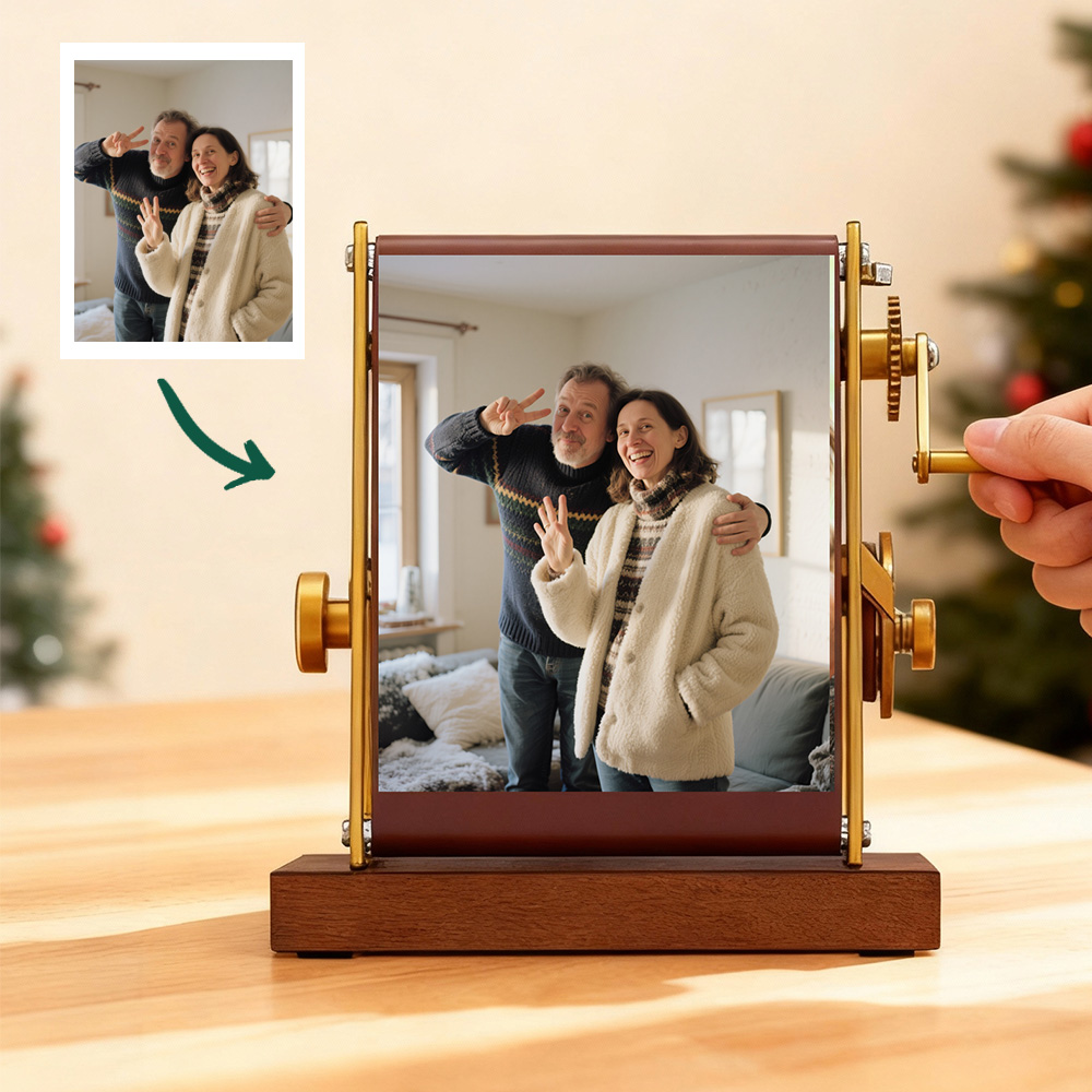 Custom Hand-Crank Photo Viewer Flip Photo Display Personalized Photo Reel Frame Christmas Gifts - soufeelmy