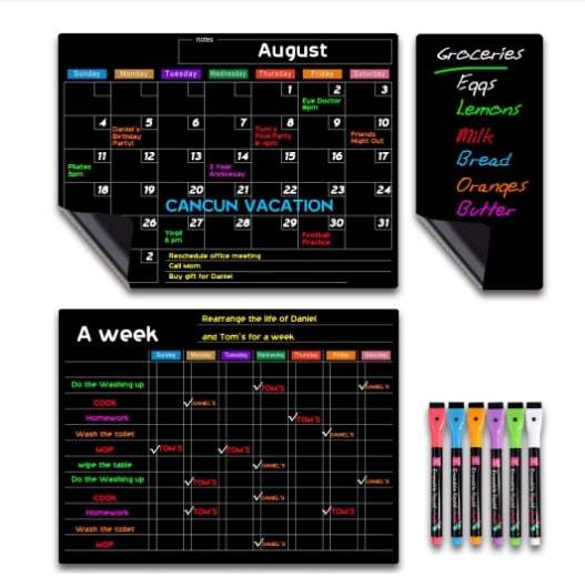 Magnetic Schedule Planner For Fridge Permanently Reusable - soufeelmy