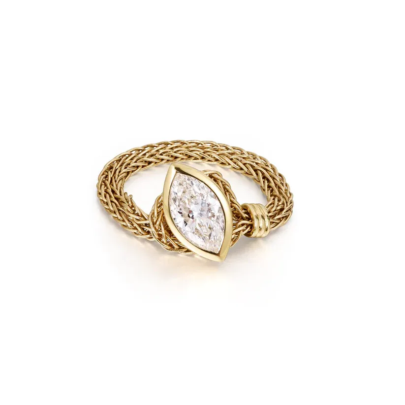 Soft Chain Ring Adjustable Dainty Cuban Chain Ring, Elegant Jewelry Anniversary Gift for Her - soufeelmy