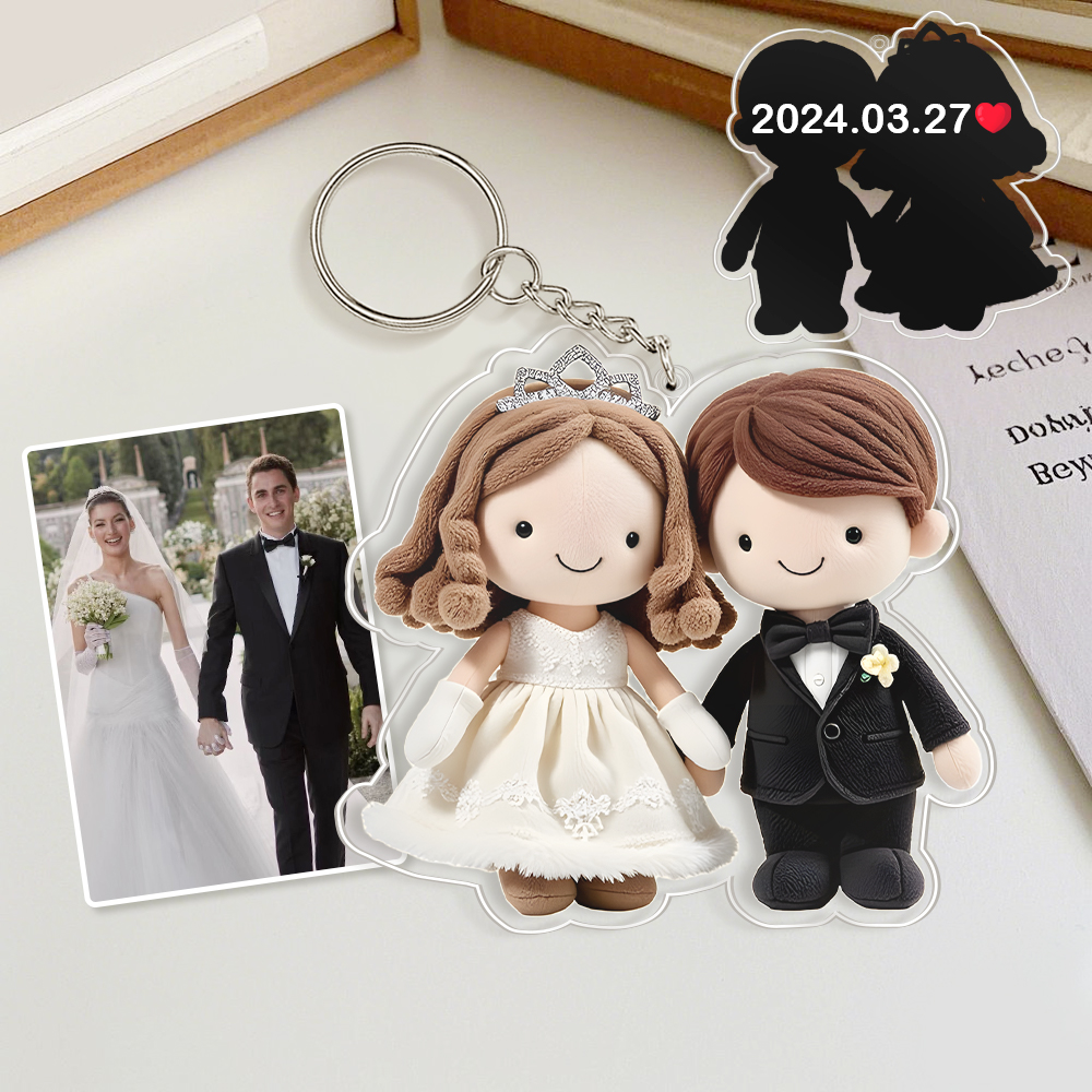 Custom Jelly Stuffed Toy Style Acrylic Keychain Custom Design Best Gift for Couple Wedding Gifts - soufeelmy