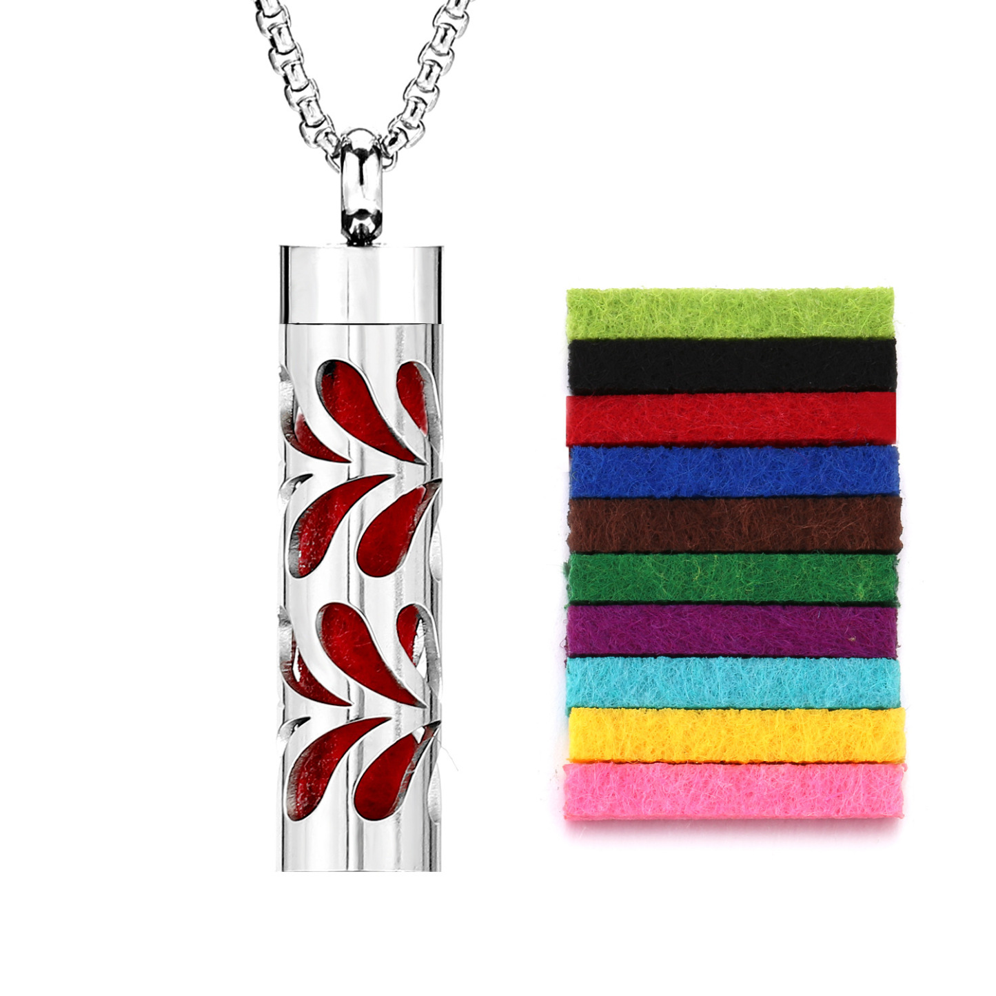 Perfume Diffuser Necklace Essential Oil Aromatherapy Stainless Steel Necklace Vertical Fragrance Pendant Necklace - soufeelmy