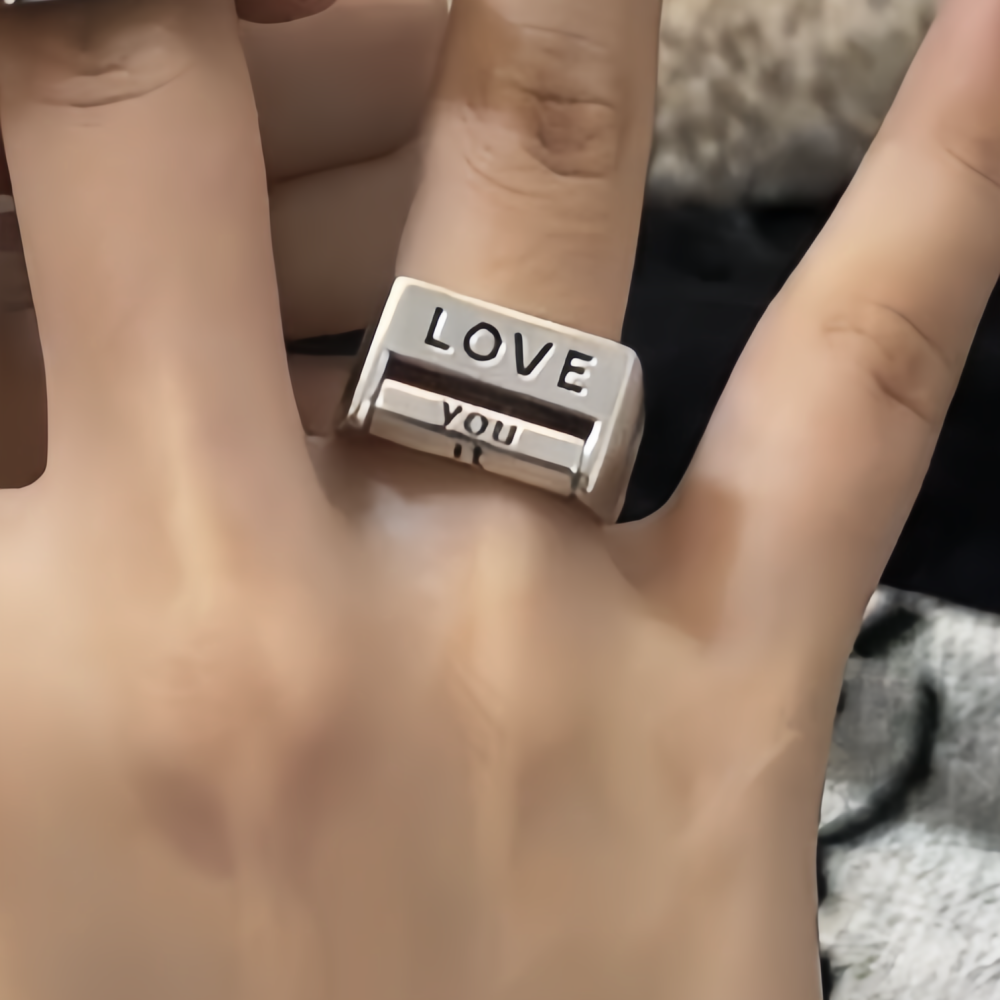 Love Everything Ring Rotatable Decompression Ring Fuck Everything Adjustable Mood Ring - soufeelmy
