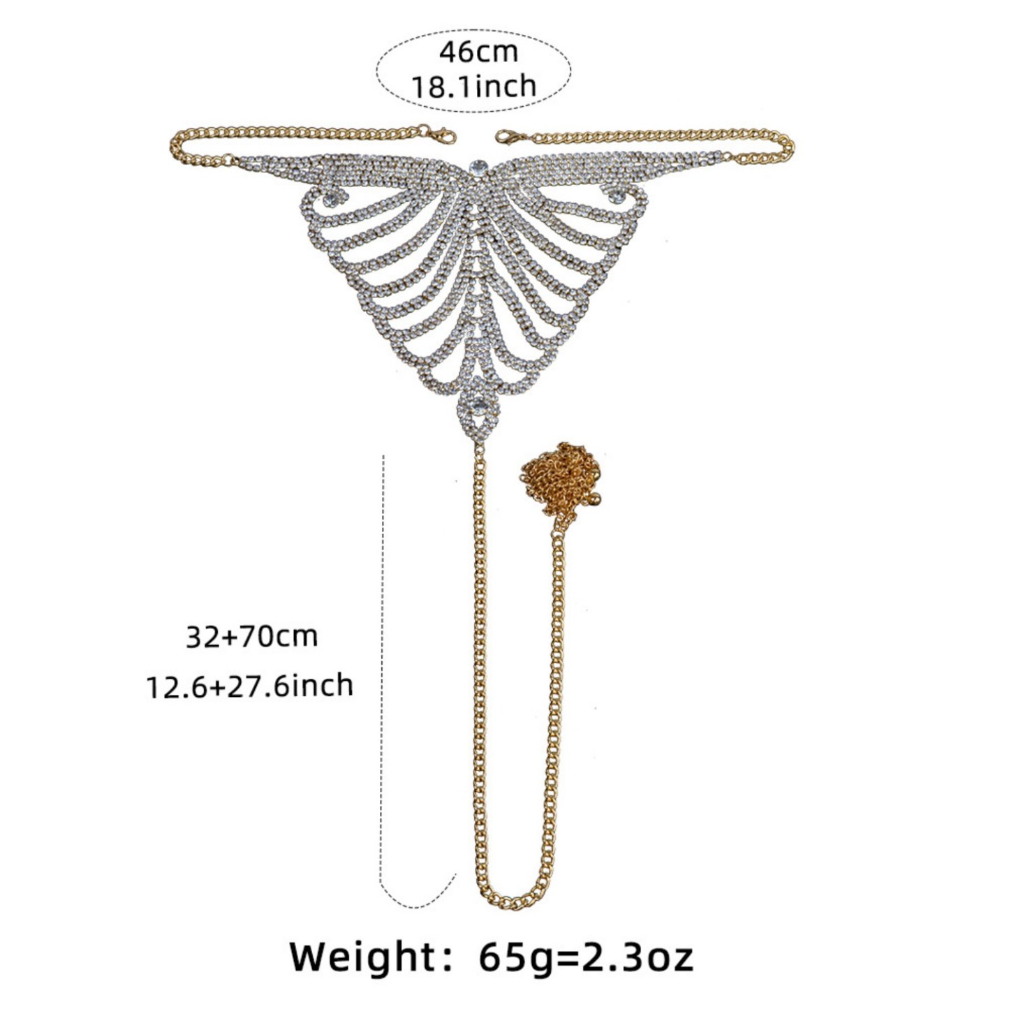 Diamond Bra Set Ultimate Sparkle & Chain Set - soufeelmy