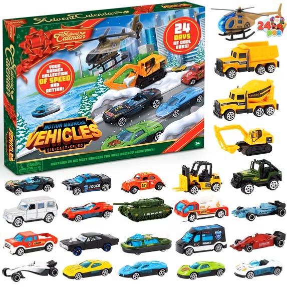 2026 Christmas Advent Calendar – 24 Days of Diecast Cars & Holiday Surprises for Kids - soufeelmy