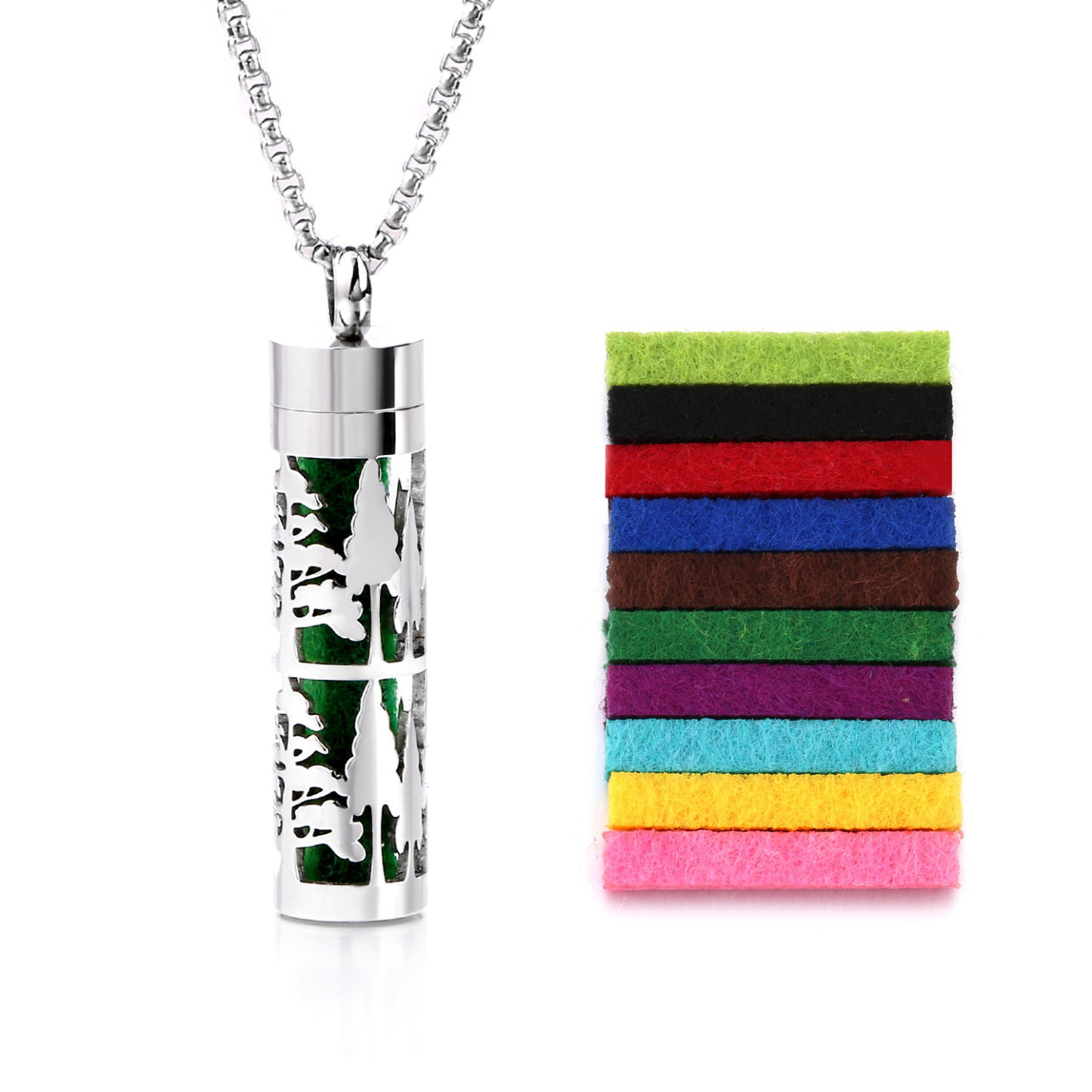 Perfume Diffuser Necklace Essential Oil Aromatherapy Stainless Steel Necklace Vertical Fragrance Pendant Necklace - soufeelmy