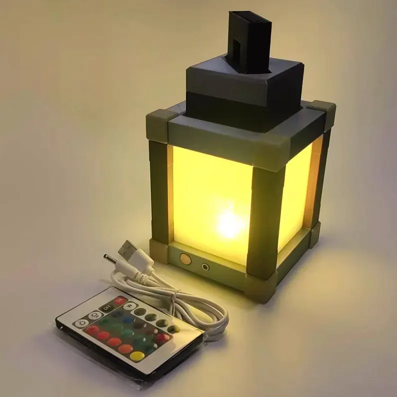 Pixelated Night Light Lantern Chargeable & Bigger- Night Lamp Birthday Gift - Kids Bedroom Decoration - Gamer Room Decor - Christmas Gift - soufeelmy