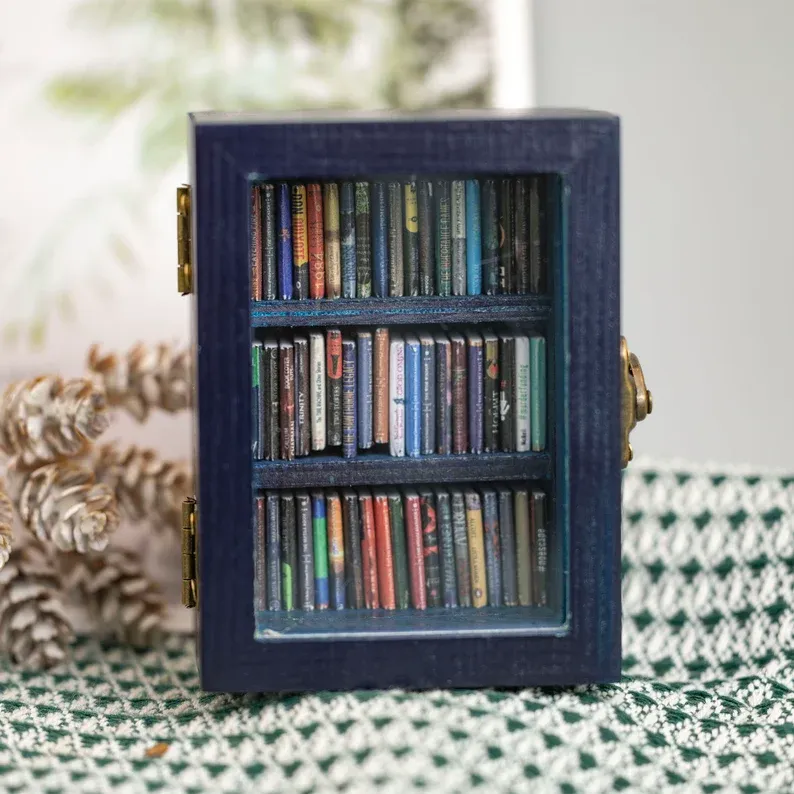 Pocket Edition Anxiety Bookcase, MINI bookcase, Miniature Landscape, Miniature Bookcase, Book Lover Gift, Study Decoration - soufeelmy