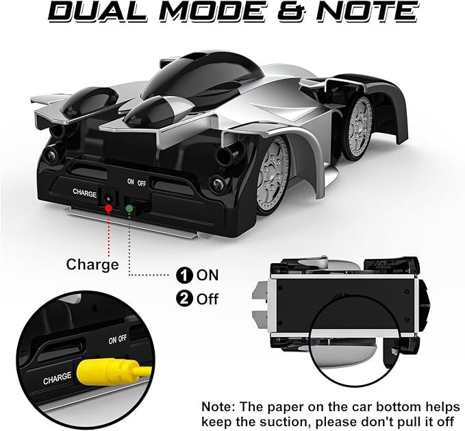 Wall Climbing & Floor Driving Remote Control Car 360 Spinning RC Car with Headlight Toys for Kids - soufeelmy