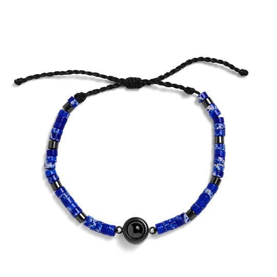 Personalized Beaded Photo Bracelet Custom Projection Bracelet Christmas Gift for Him - soufeelmy