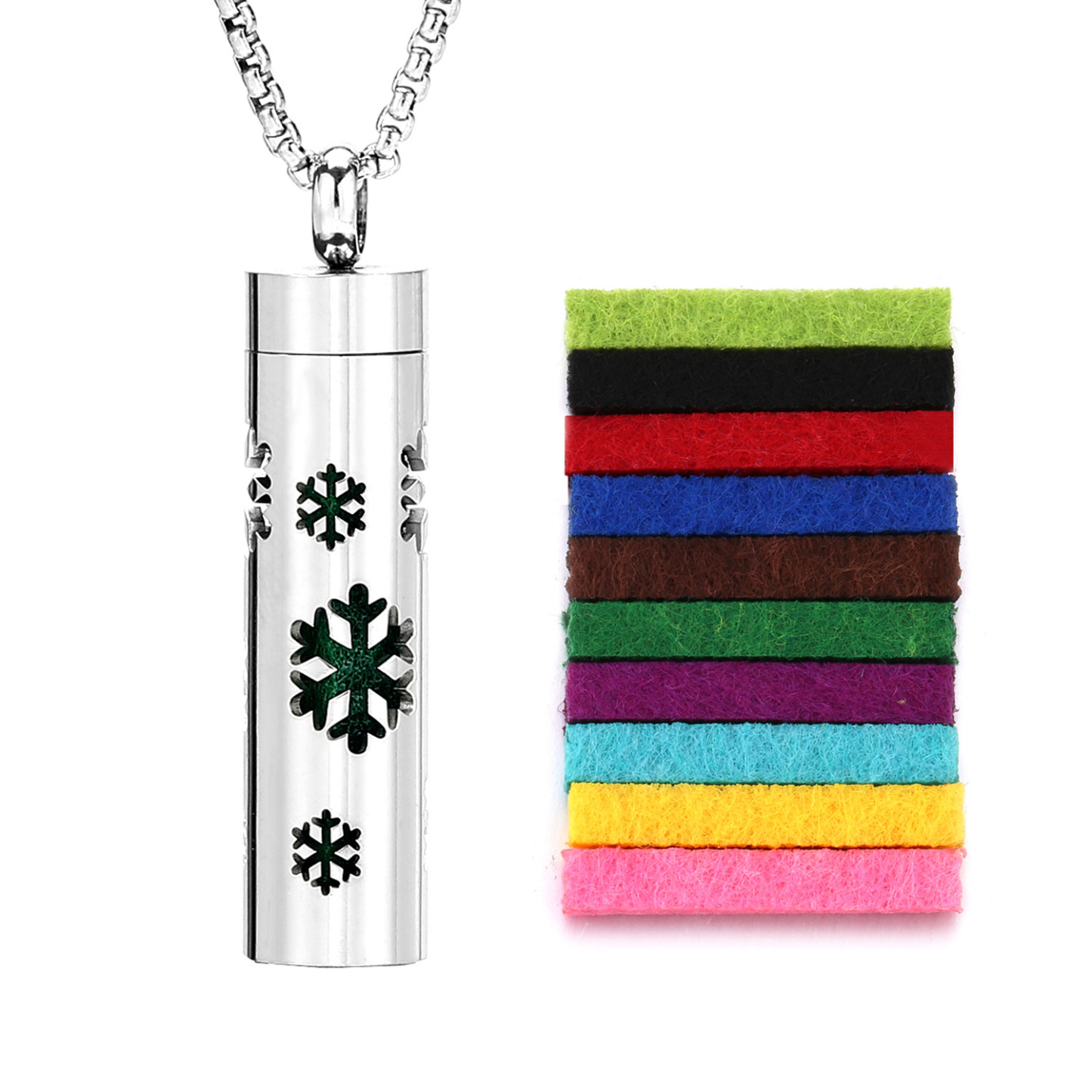 Perfume Diffuser Necklace Essential Oil Aromatherapy Stainless Steel Necklace Vertical Fragrance Pendant Necklace - soufeelmy
